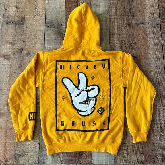 Neff Yellow Hoodie With Mickey Mouse Print - Picture 11 of 11